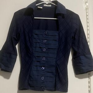 Naracamicie Dark Blue Women's Blazer with Button Detail